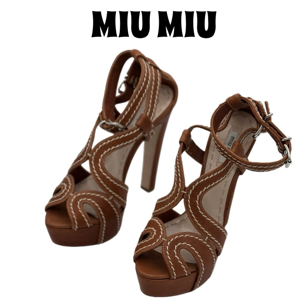 Miu Miu Platform Buckle Sandals – Size 39.5